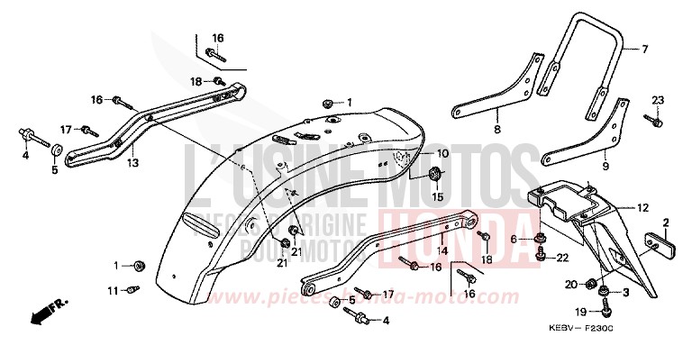 KOTFLUEGEL, HINTEN von CB1300 Super Bold'or ABS BEAK YELLOW (Y132) von 1998